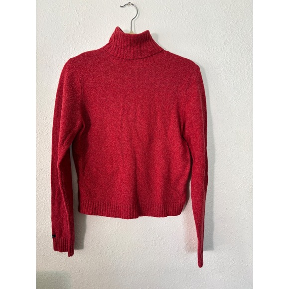 Abercrombie & Fitch 100% Lambswool Red Turtleneck Sweater Women's Size L - Picture 1 of 7